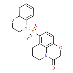ChemSpider 2D Image | 8-(2,3-Dihydro-4H-1,4-benzoxazin-4-ylsulfonyl)-6,7-dihydro-5H-[1,4]oxazino[2,3,4-ij]quinolin-3(2H)-one | C19H18N2O5S
