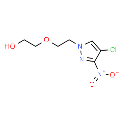 ChemSpider 2D Image | 2-[2-(4-Chloro-3-nitro-1H-pyrazol-1-yl)ethoxy]ethanol | C7H10ClN3O4