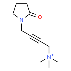 ChemSpider 2D Image | N,N,N-Trimethyl-4-(2-oxo-1-pyrrolidinyl)-2-butyn-1-aminium | C11H19N2O