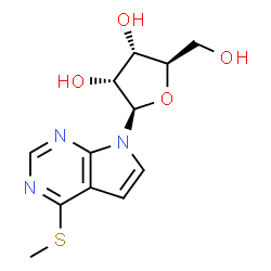 ChemSpider 2D Image | 4-Methylthio-7-beta-D-ribofuranosylpyrrolo(2,3-d)pyrimidine | C12H15N3O4S