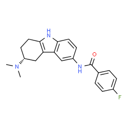 ChemSpider 2D Image | N-[(3R)-3-(Dimethylamino)-2,3,4,9-tetrahydro-1H-carbazol-6-yl]-4-fluorobenzamide | C21H22FN3O