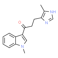 ChemSpider 2D Image | 3-(5-Methyl-1H-imidazol-4-yl)-1-(1-methyl-1H-indol-3-yl)-1-propanone | C16H17N3O
