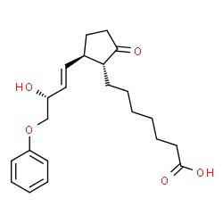 ChemSpider 2D Image | 7-{(1R,2R)-2-[(1E,3R)-3-Hydroxy-4-phenoxy-1-buten-1-yl]-5-oxocyclopentyl}heptanoic acid | C22H30O5