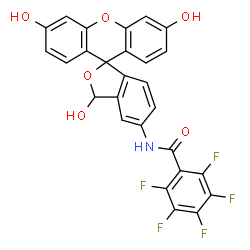 ChemSpider 2D Image | 5-(Pentafluorobenzoylamino)Fluorescein | C27H14F5NO6