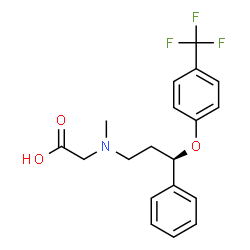 ChemSpider 2D Image | N-Methyl-N-{(3R)-3-phenyl-3-[4-(trifluoromethyl)phenoxy]propyl}glycine | C19H20F3NO3
