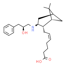 ChemSpider 2D Image | (5Z)-7-[(1R,2S,3S,5S)-3-{[(2S)-2-Hydroxy-3-phenylpropyl]amino}-6,6-dimethylbicyclo[3.1.1]hept-2-yl]-5-heptenoic acid | C25H37NO3