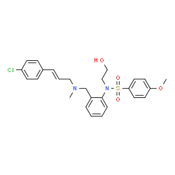 ChemSpider 2D Image | N-[2-({[(2E)-3-(4-Chlorophenyl)-2-propen-1-yl](methyl)amino}methyl)phenyl]-N-(2-hydroxyethyl)-4-methoxybenzenesulfonamide | C26H29ClN2O4S