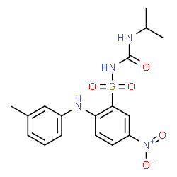 ChemSpider 2D Image | N-(Isopropylcarbamoyl)-2-[(3-methylphenyl)amino]-5-nitrobenzenesulfonamide | C17H20N4O5S