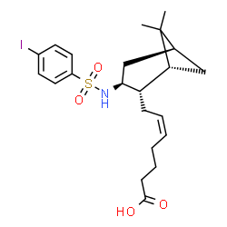 ChemSpider 2D Image | (5Z)-7-[(1R,2S,3S,5S)-3-{[(4-Iodophenyl)sulfonyl]amino}-6,6-dimethylbicyclo[3.1.1]hept-2-yl]-5-heptenoic acid | C22H30INO4S