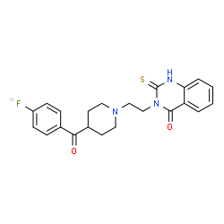 ChemSpider 2D Image | 3-(2-{4-[4-(~18~F)Fluorobenzoyl]-1-piperidinyl}ethyl)-2-thioxo-2,3-dihydro-4(1H)-quinazolinone | C22H22FN3O2S
