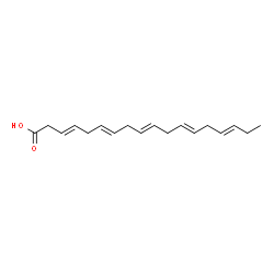 ChemSpider 2D Image | (3E,6E,9E,12E,15E)-3,6,9,12,15-Octadecapentaenoic acid | C18H26O2