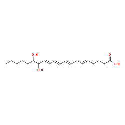 ChemSpider 2D Image | (5E,8E,10E,12E)-14,15-Dihydroxy-5,8,10,12-icosatetraenoic acid | C20H32O4