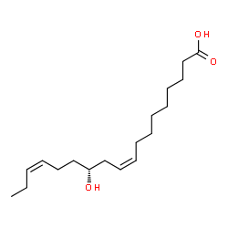 ChemSpider 2D Image | (9Z,12R,15Z)-12-Hydroxy-9,15-octadecadienoic acid | C18H32O3