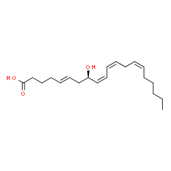 ChemSpider 2D Image | (5E,8R,9Z,11Z,14Z)-8-Hydroxy-5,9,11,14-icosatetraenoic acid | C20H32O3