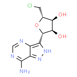 ChemSpider 2D Image | (1S)-1-(7-Amino-2H-pyrazolo[4,3-d]pyrimidin-3-yl)-1,4-anhydro-5-chloro-5-deoxy-D-ribitol | C10H12ClN5O3