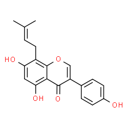 ChemSpider 2D Image | 5,7,4'-Trihydroxy-8-(3,3-dimethylallyl)isoflavone | C20H18O5