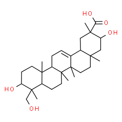 ChemSpider 2D Image | 3,21,23-Trihydroxyolean-12-en-29-oic acid | C30H48O5