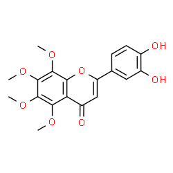 ChemSpider 2D Image | 2-(3,4-Dihydroxyphenyl)-5,6,7,8-tetramethoxy-4H-chromen-4-one | C19H18O8
