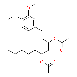 ChemSpider 2D Image | 1-(3,4-Dimethoxyphenyl)-3,5-decanediyl diacetate | C22H34O6