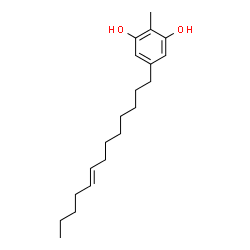 ChemSpider 2D Image | 2-Methyl-5-[(8E)-8-tridecen-1-yl]-1,3-benzenediol | C20H32O2