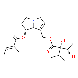 ChemSpider 2D Image | (1R)-7-({[(2S,3S)-2,3-Dihydroxy-2-isopropylbutanoyl]oxy}methyl)-2,3,5,7a-tetrahydro-1H-pyrrolizin-1-yl (2E)-2-methyl-2-butenoate | C20H31NO6