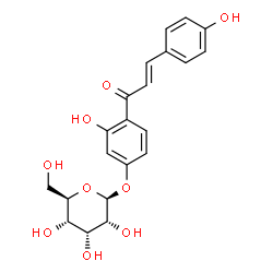 ChemSpider 2D Image | 3-Hydroxy-4-[(2E)-3-(4-hydroxyphenyl)-2-propenoyl]phenyl beta-D-allopyranoside | C21H22O9