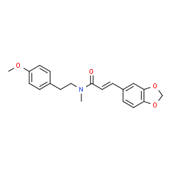 ChemSpider 2D Image | (2E)-3-(1,3-Benzodioxol-5-yl)-N-[2-(4-methoxyphenyl)ethyl]-N-methylacrylamide | C20H21NO4