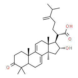 ChemSpider 2D Image | (5xi,16alpha)-16-Hydroxy-24-methylene-3-oxolanosta-7,9(11)-dien-21-oic acid | C31H46O4