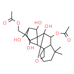 ChemSpider 2D Image | 7,14,15,16-Tetrahydroxy-7,20-epoxykaurane-6,17-diyl diacetate | C24H36O9