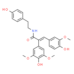 ChemSpider 2D Image | (2E)-2-(4-Hydroxy-3,5-dimethoxyphenyl)-3-(4-hydroxy-3-methoxyphenyl)-N-[2-(4-hydroxyphenyl)ethyl]acrylamide | C26H27NO7