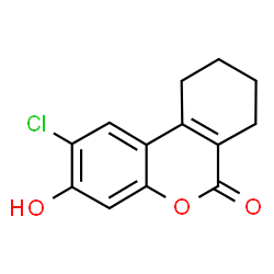 ChemSpider 2D Image | 2-Chloro-3-hydroxy-7,8,9,10-tetrahydro-benzo[c]chromen-6-one | C13H11ClO3