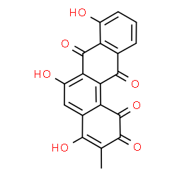 ChemSpider 2D Image | 4,6,8-Trihydroxy-3-methyl-1,2,7,12-tetraphenetetrone | C19H10O7