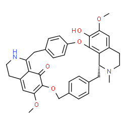 ChemSpider 2D Image | (16R)-9-Hydroxy-10,25-dimethoxy-15-methyl-7,23-dioxa-15,30-diazaheptacyclo[22.6.2.2~3,6~.2~18,21~.1~8,12~.0~16,35~.0~27,31~]heptatriaconta-1(31),3,5,8(35),9,11,18,20,24,26,33,36-dodecaen-32-one | C36H36N2O6