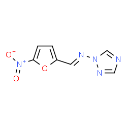 ChemSpider 2D Image | 1-(((5-nitro-2-furyl)methylene)amino)-1,2,4-triazole | C7H5N5O3
