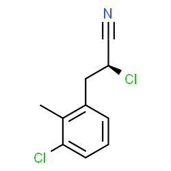 ChemSpider 2D Image | (2S)-2-Chloro-3-(3-chloro-2-methylphenyl)propanenitrile | C10H9Cl2N