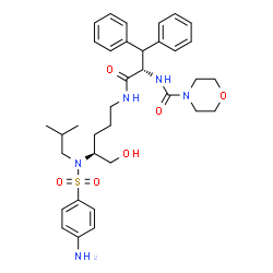 ChemSpider 2D Image | N-[(4S)-4-{[(4-Aminophenyl)sulfonyl](isobutyl)amino}-5-hydroxypentyl]-Nalpha-(4-morpholinylcarbonyl)-beta-phenyl-L-phenylalaninamide | C35H47N5O6S