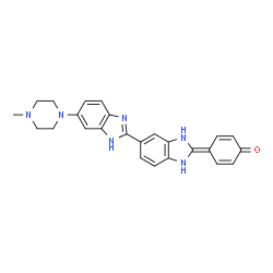 ChemSpider 2D Image | 4-[6-(4-Methyl-1-piperazinyl)-1',3'-dihydro-1H,2'H-2,5'-bibenzimidazol-2'-ylidene]-2,5-cyclohexadien-1-one | C25H24N6O