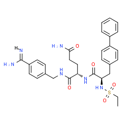 ChemSpider 2D Image | (2S)-2-({(2R)-3-(4-Biphenylyl)-2-[(ethylsulfonyl)amino]propanoyl}amino)-N~1~-(4-carbamimidoylbenzyl)pentanediamide | C30H36N6O5S
