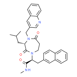 ChemSpider 2D Image | (2r)-2-[3-Isobutyl-2,5-Dioxo-4-(Quinolin-3-Ylmethyl)-1,4-Diazepan-1-Yl]-N-Methyl-3-(2-Naphthyl)propanamide | C33H36N4O3