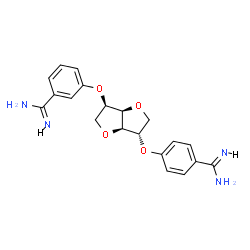 ChemSpider 2D Image | 2-O-(4'-AMIDINOPHENYL)-5-O-(3''-AMIDINOPHENYL)-1,4:3,6-DIANHYDRO-D-SORBITOL | C20H22N4O4