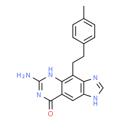 ChemSpider 2D Image | 6-Amino-4-[2-(4-methylphenyl)ethyl]-1,5-dihydro-8H-imidazo[4,5-g]quinazolin-8-one | C18H17N5O