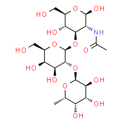 ChemSpider 2D Image | alpha-L-Fucp-(1->2)-beta-D-Galp-(1->3)-beta-D-GlcpNAc | C20H35NO15