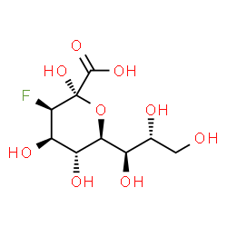 ChemSpider 2D Image | 3-deoxy-3-fluoro-D-erythro-alpha-L-manno-non-2-ulopyranosonic acid | C9H15FO9