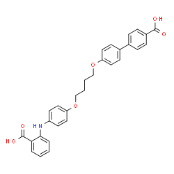 ChemSpider 2D Image | 4'-(4-{4-[(2-Carboxyphenyl)amino]phenoxy}butoxy)-4-biphenylcarboxylic acid | C30H27NO6