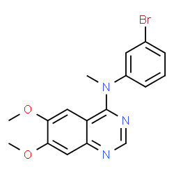 ChemSpider 2D Image | N-(3-Bromophenyl)-6,7-dimethoxy-N-methyl-4-quinazolinamine | C17H16BrN3O2