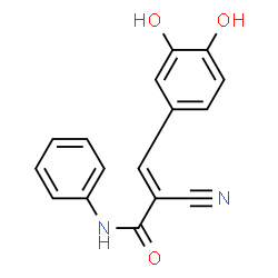 ChemSpider 2D Image | (E)-2-cyano-3-(3,4-dihydroxyphenyl)-N-phenylacrylamide | C16H12N2O3