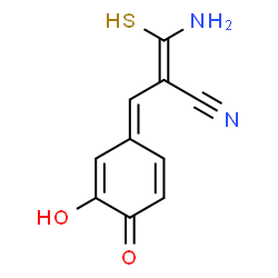 ChemSpider 2D Image | 3-amino-2-[(3-hydroxy-4-oxo-1-cyclohexa-2,5-dienylidene)methyl]-3-mercapto-2-propenenitrile | C10H8N2O2S