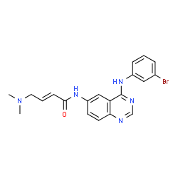 ChemSpider 2D Image | N-(4-((3-bromophenyl)amino)--6-quinazolinyl)-4-(dimethylamino)-2-butenamide | C20H20BrN5O
