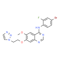 ChemSpider 2D Image | N-(4-bromo-2-fluorophenyl)-6-methoxy-7-[2-(1,2,3-triazol-1-yl)ethoxy]quinazolin-4-amine | C19H16BrFN6O2