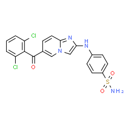 ChemSpider 2D Image | PHENYLAMINOIMIDAZO(1,2-ALPHA)PYRIDINE | C20H14Cl2N4O3S